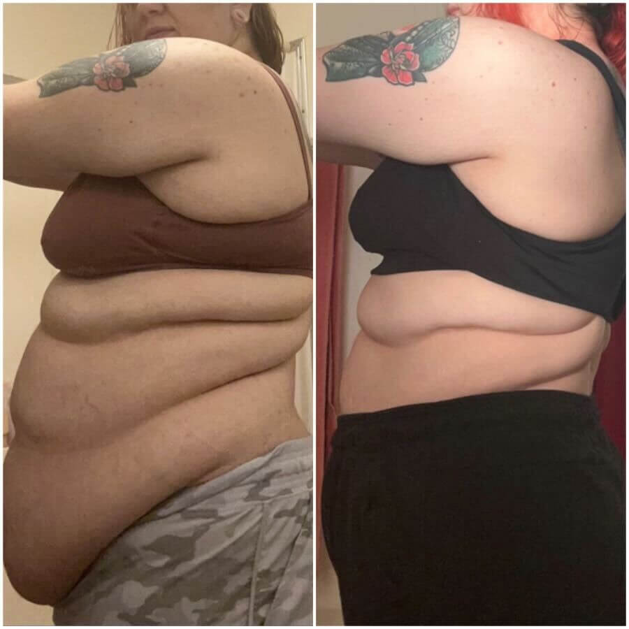 Woman who lost lots of belly fat taking Emma's coaching program