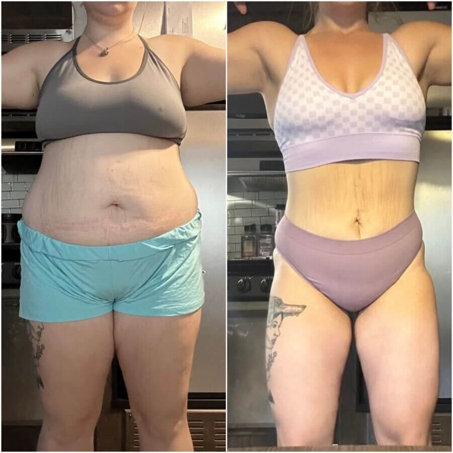 Woman who was able to lose belly fat using Emma's coaching program