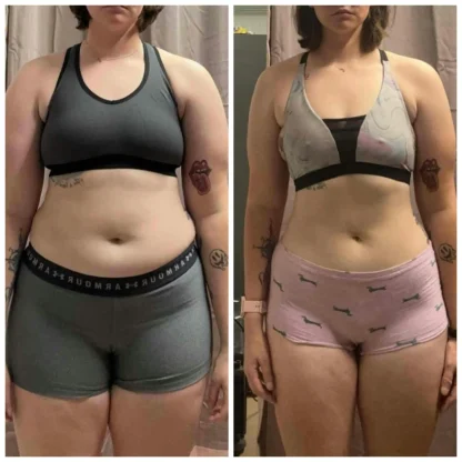 Woman who was able to lose lots of body weight using Emma's coaching program