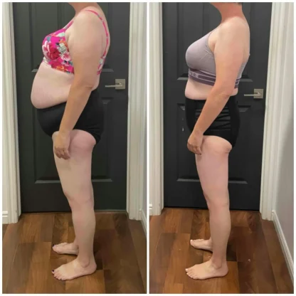 Woman who was able to lose belly weight using Emma's coaching program
