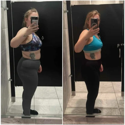 Woman who was able to get skinnier using Emma's coaching program