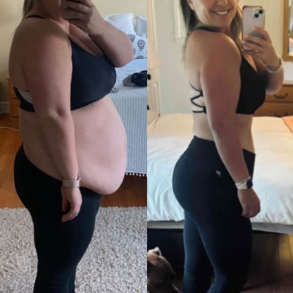 Woman who was able to lose lots of body weight using Emma's coaching program