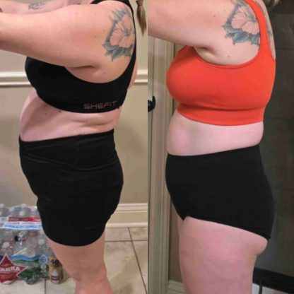 Woman who was able to lose lots of body weight using Emma's coaching program