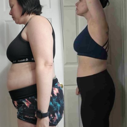 Woman who was able to lose lots of body weight using Emma's coaching program
