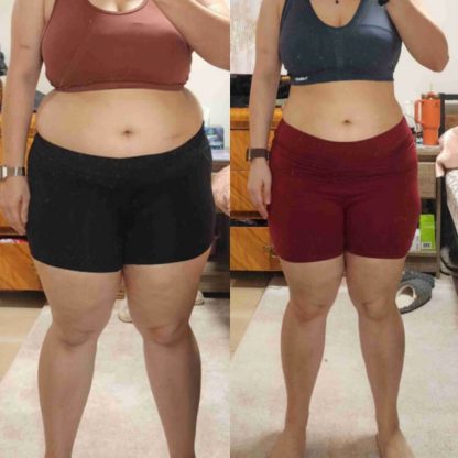 Woman who was able to lose lots of body weight using Emma's coaching program