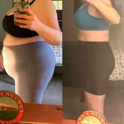 Woman who was able to lose lots of body weight using Emma's coaching program