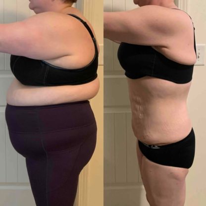 Woman who was able to lose lots of body weight using Emma's coaching program