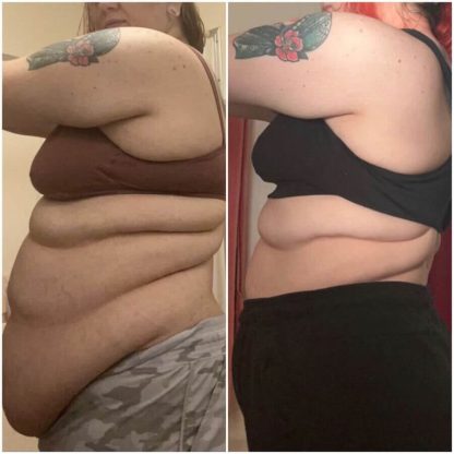 Woman who lost lots of belly fat taking Emma's coaching program